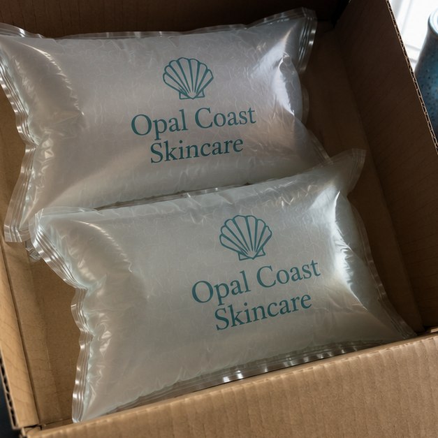 Air pillows with logo printing — customer photo