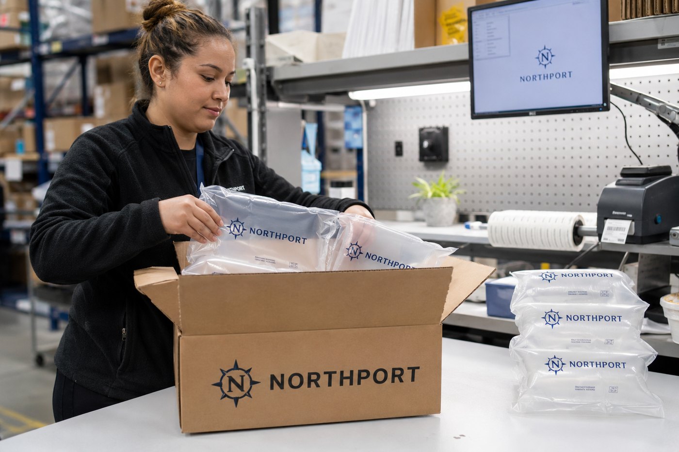 Custom branded air pillows for e-commerce fulfillment